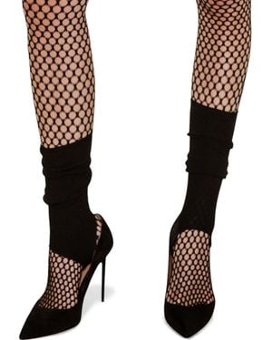 HIGH HEEL JUNGLE by KATHRYN EISMAN Marnie Opaque Stirrup Socks - Brown