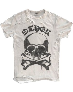 Other Graffiti Skull & Crossbones Thrasher T-Shirt - Grey