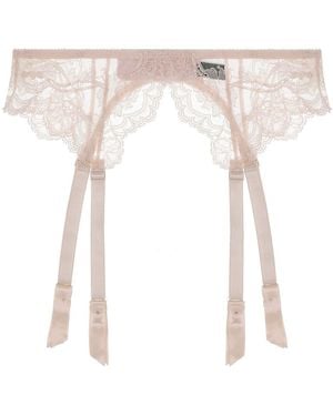 Journelle Anais Suspender Belt Petal - White