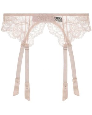 Journelle Anais Suspender Belt Petal - White