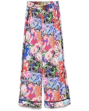 Nissa Printed Satin Culottes - Red