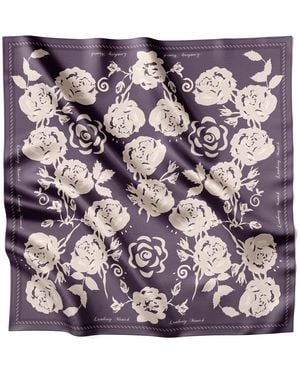Lamberty Munich Midnight Rose Midi Silk Scarf Deep - Purple
