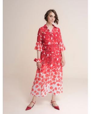 Niza Mississippi Printed Long Dress - Pink
