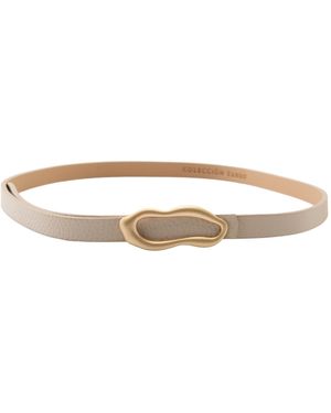 Colección Tansu Neutrals Chloe Leather Belt Off - Multicolour