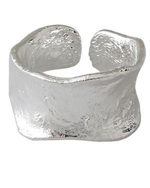 Janus Edinburgh Paria Achmelvich Brush Stroke Textured Chunky Open Ring - Grey