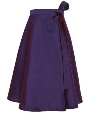 Richa Sharma Plum Hued Wrap Around Silk Skirt - Purple