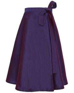 Richa Sharma Plum Hued Wrap Around Silk Skirt - Purple