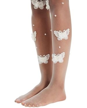 HIGH HEEL JUNGLE by KATHRYN EISMAN Butterfly Kisses Tights - Brown