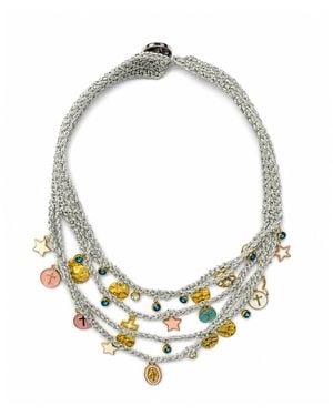 Hilo De Mar Layered Crochet Necklace - Metallic