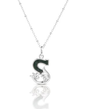 Kasun Solid S Initial Necklace With Marble - Metallic