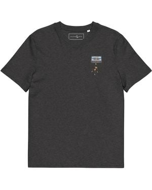 Anchor and Crew Dark Heather Cassette Monkey Organic Cotton Embroidered T-Shirt - Black