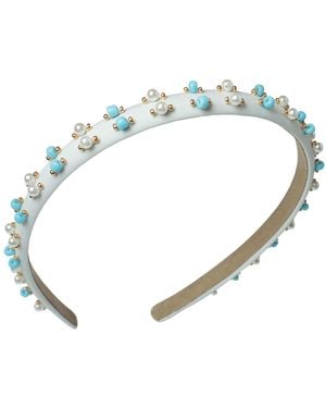 2KStyle Rosie Bead And Faux Pearl Hand-Embellished Headband - Blue