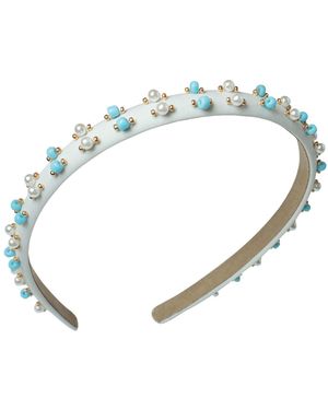 2KStyle Rosie Bead And Faux Pearl Hand-Embellished Headband - Blue