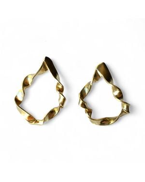 Mitsymay Jewellery Twists & Tangled Teardrop Earrings - Metallic
