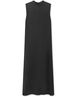 Roch Perel Satin Turtleneck Dress - Black