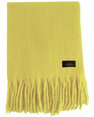 Chanel Joan Elkayam Pale Large Fringed Cashmere-Blend Winter Scarf - Yellow