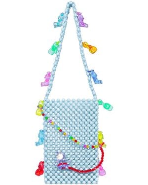 Tillie Beads Pastel Teddy & Doggy Charm Bead Bag - Blue