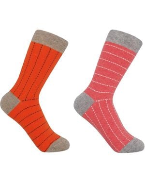 Peper Harow - Made in England Dash Socks Bundle – Coral - Red