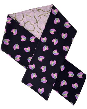 Maraethra Grow Your Heart Wide Silk Tie Scarf - Blue
