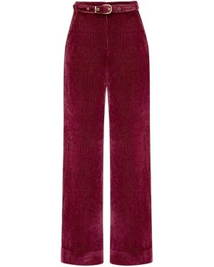Why Mary Odessa Stretch Corduroy High Waisted Pants - Red