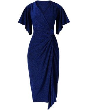 SACHA DRAKE The Emporium Lurex Stretch Jersey Dress - Blue