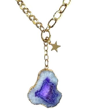 Magpie Rose Geode North Star Necklace - Blue