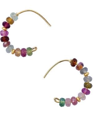 Bombyx House Tourmaline Half Moon Hoops - Metallic
