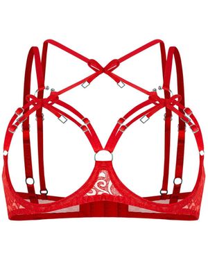 Zhilyova Aurora Bright Open Cup Bra - Red