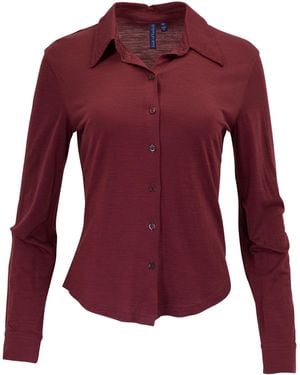 lords of harlech Scarlet Port Merino Jersey Long-Sleeve Shirt - Purple