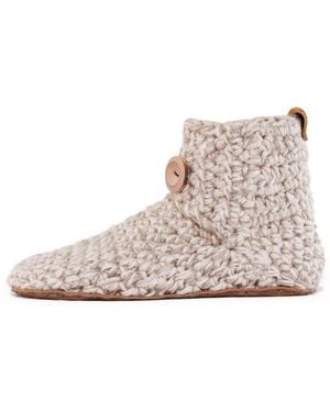 Kingdom of Wow Neutrals Comfy Boot Wool Slippers For - Grey