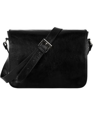 Time Resistance Leather Messenger Bag – The Stranger - Black