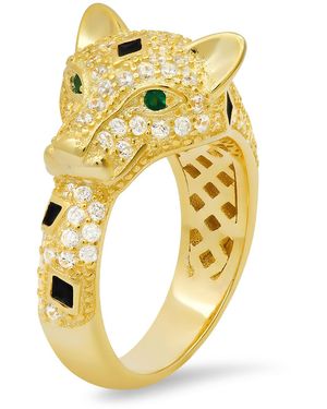 Kylie Harper Panther Statement Ring - Yellow