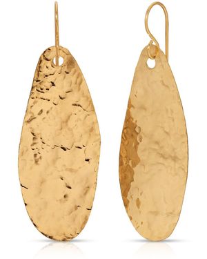 Heather Hawkins Jewelry Hand Hammered Free Form Cut Earrings - Metallic