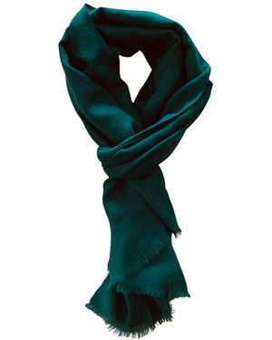 Heritagemoda Luxe Emerald Handwoven Wool Silk Scarf - Green