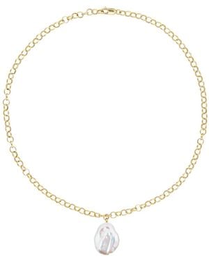 Ora Pearls Aelia Large Baroque Pearl Necklace - Metallic
