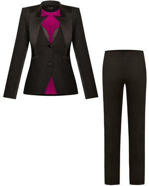 Tia Dorraine Femme Fatale Tailored Pant Suit - Black