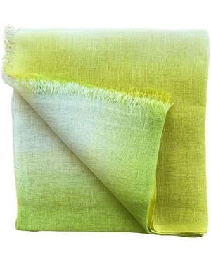 Heritagemoda Handmade Ombré Linen Scarf - Green