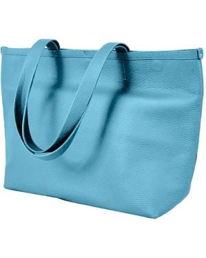 godi. The Eva Handmade Leather Tote Bag - Blue