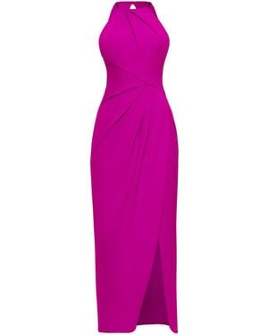 Otthie Cocktail Draped Dress Fuchsia - Purple