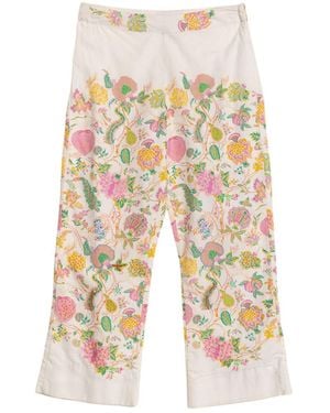 Niza Printed Floral Pants Verbena - Natural