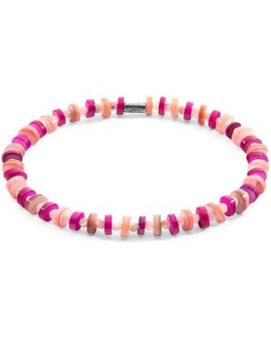 Anchor and Crew Alice & Freshwater Shell Skinny Bracelet - Pink