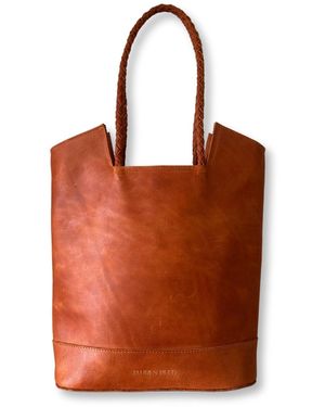 Lauren Reed Co Neutrals The Carmen Leather Tote Bag - Brown