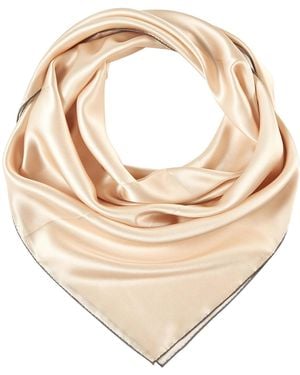 Soft Strokes Silk Neutrals Pure Silk Scarf Sand Beach Solid Colour Collection Sand Small - Metallic
