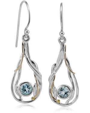 Isla Silver Organic Teardrop Undulating Topaz Earrings - White