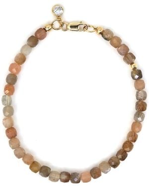 Shar Oke Neutrals 14K Filled & Peach Moonstone Bracelet - Metallic