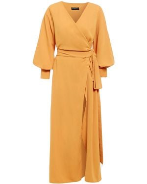 Sarvin Mustard Maxi Wrap Dress - Orange