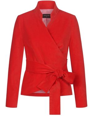 Marianna Déri Velvet Wrap Jacket - Red