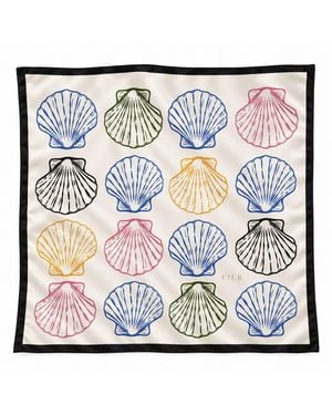 Cier Seashell Stamp Scarf - Blue