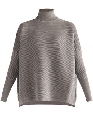 Paisie Turtleneck Ribbed Jumper - Grey