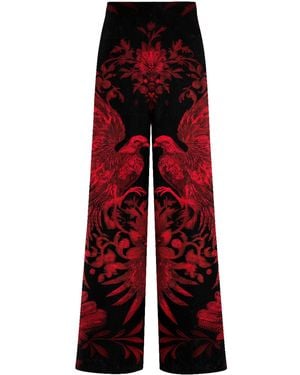 Aloha From Deer Nocturne Long Loose Pants - Red